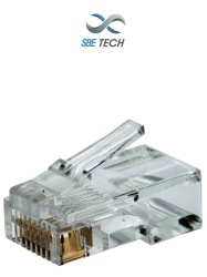 SBE TECH SBT1610005 SBE TECH PLUGRJ45C6 - Conector plug RJ45 para cable UTP CAT 6 con recubrimiento de oro de 50 micras paquete de 50 piezas