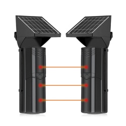 SFIRE SFB100 Detector fotoelectrico con CELDA SOLAR; DE 3 RAYOS; alcance exterior 100 m / 4 frecuencias