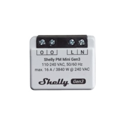 SHELLY SHELLYPMMINIGEN3 Mini Medidor de consumo inteligente con Wi-Fi 1 canal 16A compatible con asistentes de voz Alexa y GoogleHome
