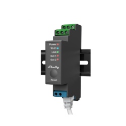 SHELLY SHELLYPRO2 Relevador / Interruptor WIFI/ Industrial y residencial inteligente / Hasta 16A / Soporta Google /Alexa / Nube P2P y control Local / 2 canales y puerto ethernet