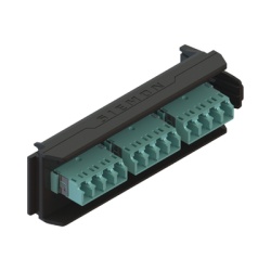 SIEMON LVA12-LCQ-BC-A Placa Acopladora LightVerse 6 Conectores Duplex LC/UPC Acepta hasta 12 Fibras Multimodo OM3 y OM4 (No Shuttered)