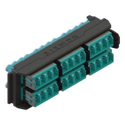 SIEMON LVA24-LCQ-BC-A Placa Acopladora LightVerse 12 Conectores Duplex LC/UPC Acepta hasta 24 Fibras Multimodo OM3 y OM4 (No Shuttered)