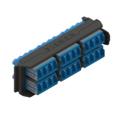 SIEMON LVA24-LCU-BC-A Placa Acopladora LightVerse 12 Conectores Duplex LC/UPC Acepta hasta 24 Fibras Monomodo (No Shuttered)