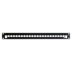 SIEMON TM-PNLZ-24-01 Patch Panel TERA-MAX Blindado de 24 Puertos Modular (Vacio) Plano Color Negro 1UR