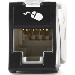 SIEMON U6-H01NS Jack Ultramax Cat6 UTP Montaje Hibrido en Placa de Pared (Plano y Angulado) Color Negro Punch Down