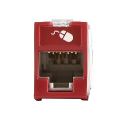 SIEMON U6-H03NS Jack Ultramax Cat6 UTP Montaje Hibrido en Placa de Pared (Plano y Angulado) Color Rojo Punch Down