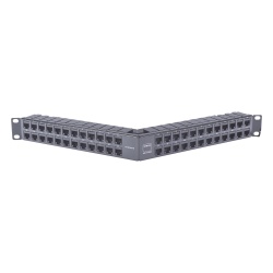 SIEMON ZS-PNLA-U48E Patch Panel Z-MAX de 48 Puertos Blindado Modular (Vacio) Angulado 1UR