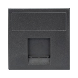 SIMON SM-1-KEY-N Módulo de Placa Plana / 1 Espacio Jack Keystone / Guardapolvo Integrado / 45 × 45 mm / 8.5 mm Profundidad / Compatible Cajas Teleblock y Ofiblock