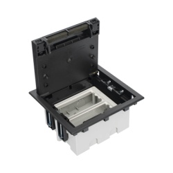 SIMON SM-CPF-2 Caja Para Instalacion en Piso Falso para Voz Datos o Contactos Electricos / Capacidad para 2 Modulos / Espacio Embellecedor en la Tapa / Profundidad Ajustable de 90 a 120 mm (3.54 a 4.7