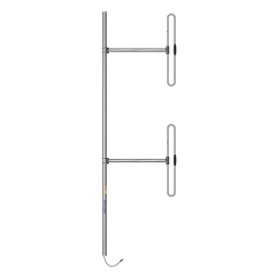 SINCLAIR SD212-SF2P2SNM Antena Base de 2 Dipolos 138-174 MHz 5 dBd 36 MHz de Ancho de Banda Bi-direccional 300 Watt N Macho Inclinacion Opcional "Tilt" de 0 2 4 6 8 o 10 Grados.