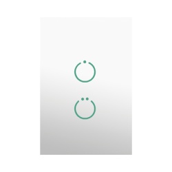SMARTHOME BY EPCOM MHS512 (ZWAVE) Interruptor On/Off panel tactil touch inalambrico Zwave Plus 2 botones. Compatible con Hubitat HC8 Alula M2M otro