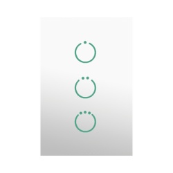 SMARTHOME BY EPCOM MHS513 (ZWAVE) Interruptor On/Off panel tactil touch inalambrico Zwave Plus 3 botones. Compatible con Hubitat HC8 Alula M2M otro