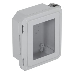 STI EF080604-W Caja Impermeable De Fibra De Vidrio 8.77" (22.27cm) Alto x 6.77" (17.19cm) Ancho x 4.06" (10.31cm) Con Ventanilla Listado UL/cUL Hecho En EE.UU Serie EnviroArmour®