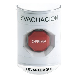 STI SS2382EV-ES Boton de Evacuacion Cubierta de Policarbonato Super Resistente de Superficie con Espaciador Restablecimiento con Llave Con Bocina de Advertencia - Img 2