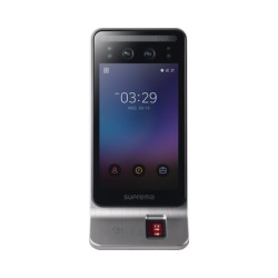 SUPREMA FSF2ODB Lector Multi-tecnologia con detector de cubrebocas- Reconocimiento Facial Huella Tarjeta Movil y lector de RFID(125kHz EM & 13.56 Mhz MIFARE) Compatible con BioStar2 Uso para Control
