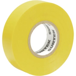 SURTEK SYS-138006 Cinta para aislar color Amarilla de 19 mm x 18 metros / Fabricada en PVC / Adhesivo acrílico.