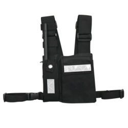 Syscom CPP-SLG Pechera Universal Sin Logo con Soporte para Radio y Boligrafo mas Bolsa con Cinta Adherente para su Seguridad.