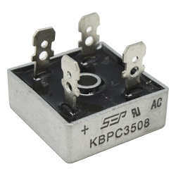 SYSCOM PARTS KBPC-3508 Puente de Diodos Rectificador 35A 800 PIV 29 x 29 mm.