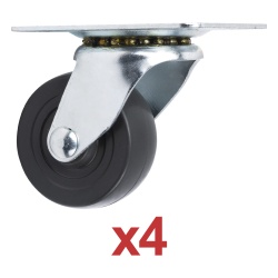 Syscom ROD42.5 Kit de 4 Ruedas Locas para Racks y Gabinetes (Ver Compatibilidad).