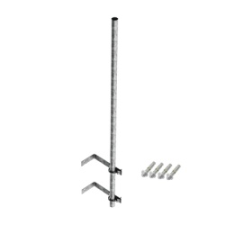 SYSCOM TOWERS SMR-P2 Mastil de 3 m de 1-1/2" diametro ced. 30 con Herrajes para Sujecion a Pared.