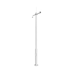 SYSCOM VIDEO XGA-POLE-3M Poste Seccionado de 3 Metros / Especializado para la Instalacion de Videovigilancia / Incluye Base de Cimentacion y Brazo para Camara PTZ / Color Negro