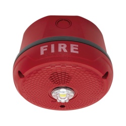 SYSTEM SENSOR PC2RKLED Sirena con Lampara LED Estroboscopica / Montaje en Techo / Nivel de Candelas Seleccionable / Color Rojo / Nuevo Diseno Moderno y Elegante / Menor Consumo de Corriente / Uso exte