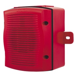 SYSTEM SENSOR SP-RK Bocina para exterior con caja intemperie montaje en pared voltaje dual 25/70.7 Vrms color rojo