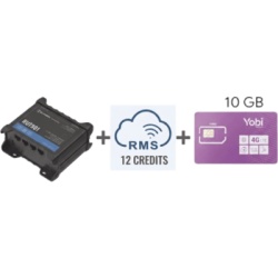 Teltonika RUT901+1YRMS+10GBYOBI Router Teltonika LTE/4G RUT901 + 12 creditos RMS + SIM de YOBI de 10GB por Mes durante un año de servicio (solo datos)