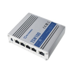 Teltonika TSW100 Switch Industrial No-Administrable 5 puertos Gigabit PoE en 4 puertos 802.3af/at (120W)