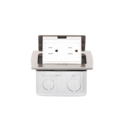 THORSMAN TH-MC-PC Mini Caja de Piso Rectangular / Acero Inoxidable / 2 Contactos 127V / 15A / 12.4 x 12 x 7.2 cm / 4.88 x 4.72 x 2.83 pulg