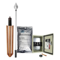 TOTAL GROUND KDA-01-ALU Kit de Pararrayo con Punta en Aluminio con Diametro de Proteccion de 160 metros.