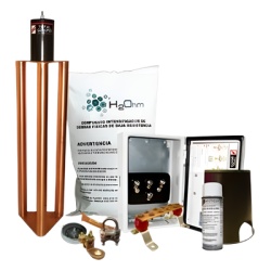 TOTAL GROUND KIT-MASTER-400K Kit de Tierra Fisica Con Electrodo Magnetoactivo Capacidad Max: 400 AMP