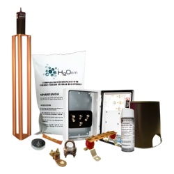 TOTAL GROUND KIT-MASTER-70K Kit de tierra fisica modelo TG70K con Electrodo Magnetoactivo y Accesorios de Instalacion capacidad: 70 AMP