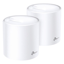 TP-LINK DECOX20-2PACK Kit 2 Routers Inalambricos MESH Interior para Hogar / Doble Banda Wi-Fi 6 AX1800 Mbps / 2 Puerto Gigabit WAN/LAN / 2 Antenas Internas / Administracion Mediante la App Deco (iOS A