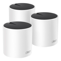 TP-LINK DECOX55-3PACK Kit 3 Routers Inalambricos MESH Interior para Hogar / Doble Banda Wi-Fi 6 AX3000 Mbps / 3 Puerto Gigabit WAN/LAN / 2 Antenas Internas / Administracion Mediante la App Deco (iOS A