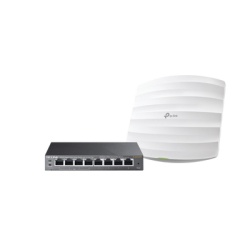 TP-LINK EAP-STARTER-KIT-245PE Kit de access point EAP245 y switch PoE TL-SG108PE doble banda AC hasta 1750 Mbps 1 puerto Gigabit