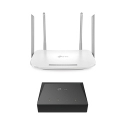 TP-LINK KITONU-EC220G5 Kit de ONU Gigabit XZ000G3 con Router Router Inalambrico ISP doble banda AC Hasta 1167 Mbps 4 antenas externas omnidireccional Puertos Gigabit