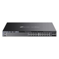 TP-LINK SG6428XHP Switch Omada L3 SDN Administrable / 24 puertos PoE af/at Gigabit y 4 puertos SFP+ / Presupuesto PoE 720W / Funciones RIP VRRP Servidor DHCP / Administracion centralizada OMADA / Fuen