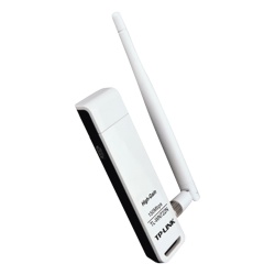TP-LINK TL-WN722N Adaptador USB inalambrico de alta ganancia N 150 Mbps 2.4 GHz con 1 antena desmontable de 4dBi