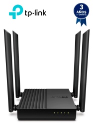 TP-LINK TPL3660014 TP-LINK Archer C64 - Ruteador WiFi AC 1267Mbps con 1 puerto WAN y 4 puertos LAN RJ45 Gigabit Ethernet MU-MIMO 4 antenas fijas en modos de enrutador y punto de acceso con Beamfor