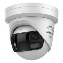 Turret IP panorámica Hikvision DS-2CD3387G3P-LIHSUY/SL de 8 MP con protección activa