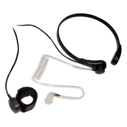 TX-780-M11 Micrófono de Garganta / Cancelación de Ruido por Vibración / Tubo Acústico Transparente / PTT de Anillo Ajustable / Cable Kevlar Reforzado