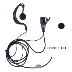 TX PRO TXEHK04 Micrófono-Audífono Profesional / Gancho Ergonómico en G / PTT de Solapa / Cable Kevlar / Conector 2 Pines / Uso Prolongado
