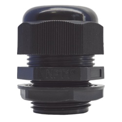 TXG-PG-100NBK Conector Glándula Plástico / Rosca NPT 1" (25.4 mm) / Rango de Cable 16-22 mm / Color Negro / 7 Dimensiones Precisas