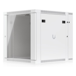 UBIQUITI UACC-RACK-12U-WALL-SW-G Gabinete Rack 12U / 600x703 mm / Puerta Vidrio Templado / Puerta Trasera Abatible / Paneles Laterales con Llave / Acero SPCC 1.2 mm