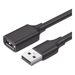 UGREEN 10314 Cable Extensor USB 2.0 A a A | 1 metro | Macho-Hembra | Ultra Durabilidad | Nucleo de Cobre Estanado 28/22 AWG | Blindaje Interior Multiple / Ideal para teclado mouse impresoras etc.
