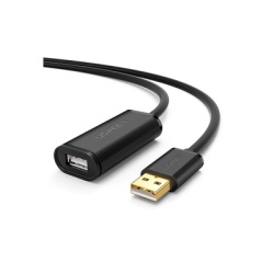 UGREEN 10319 Cable de Extension Activo USB 2.0 / 5 Metros / Macho-Hembra / Booster individual FE1.1S incorporado / Velocidad de hasta 480 Mbps / Ideal para impresoras consolas Webcam etc.