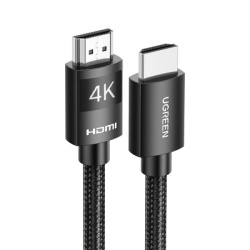 UGREEN 40101 Cable HDMI 2.0 de Nylon Trenzado | 2 Metros (6.56 Pies) | 4K@60Hz | ARC | Dolby ATMOS | True HD | TMDS | HDR | 3D Inversivo | 18Gbps | 3 Capas de Proteccion + 4 de Blindaje | Niquelado |