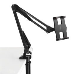UGREEN 50394 Soporte para Tableta con Brazo tipo Perezoso / Brazo Ajustable y Cabezal de 360Â° / 3 Perillas de Ajuste / Soporta dispositivos de 4 a 12.9 de hasta 1.5 KG / ABS + Metal de Alta Calidad