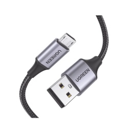 UGREEN 60146 Cable USB-A a Micro USB | 1 Metro (3.28 Pies) | Carga Rapida | QC 3.0/2.0 | FPC | AFC | Transferencia de Datos de 480 Mbps | Recarga hasta 18W | Proteccion Integrada | Caja de Aluminio |